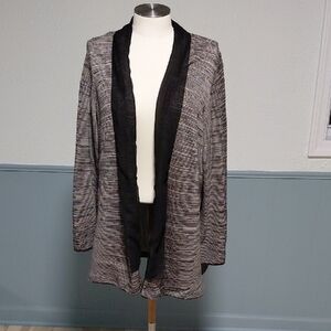 NIC+ZOE Black and Gray Open Cardigan